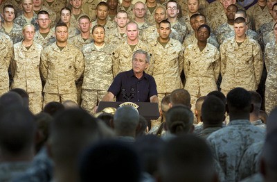 President Bush visits the troops