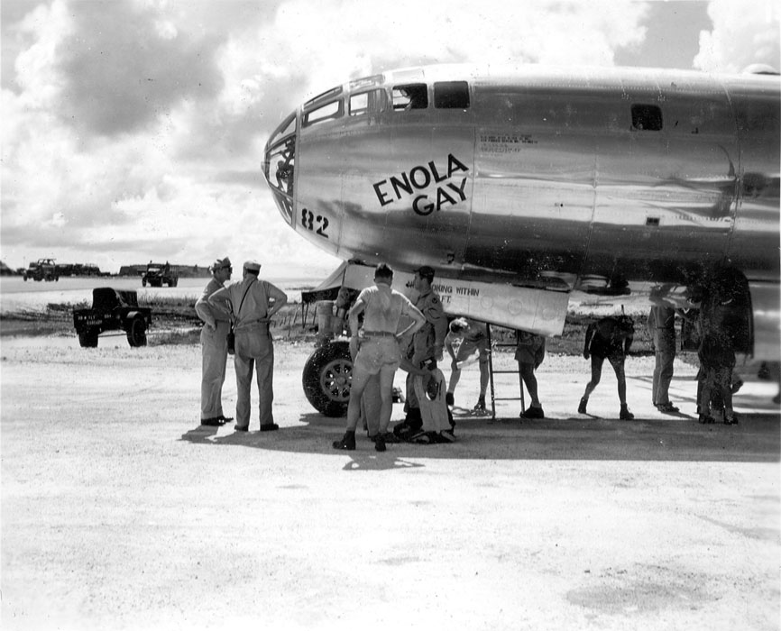 Enola Gay and crew prior to flying off on her mission