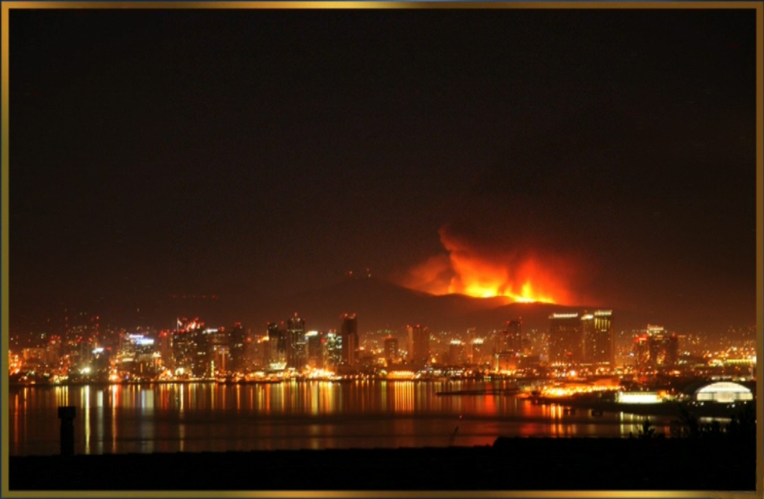 SanDiego Fires, as viewed from the USS Ronald Reagan