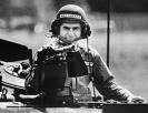 Mike Dukakis, trying to look presidential