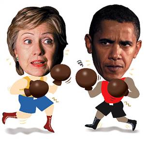 Mrs. Clinton and Barack "BO" Obama
